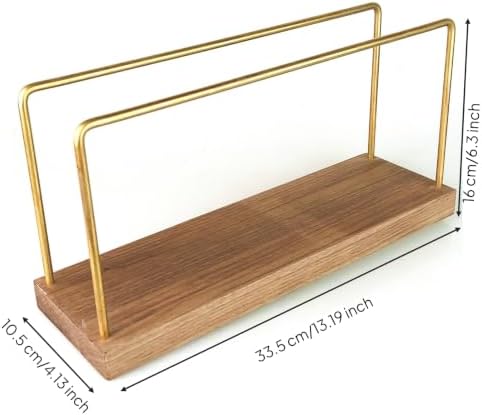 Amagogo Coffee Stand Manual Pour Over Rack With Two Cone Holder Solid Wood Base Brass Tone Frame Clean Setup suitable for coffee bar office break room - Image 7