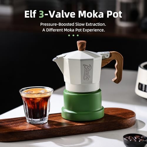 Bincoo Espresso Maker Stovetop,Camping Moka Pot 2 Cup/120ML,Stove Top Espresso Italian Coffee Maker,Easy to Use (White-green) - Image 4