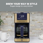 West Bend Timeless 12-Cup Programmable Coffee Maker with Brew Strength Selector for Hot and Iced Coffee, Includes 1-4 Cup Brew Option and Permanent Filter - Image 4