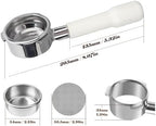 Portafilter, Bottomless Portafilter 58mm Stainless Steel Filter Basket Coffee Handle Cup Filter Basket Replacement 58mm 3 Ears Portafilter (White) - Image 4