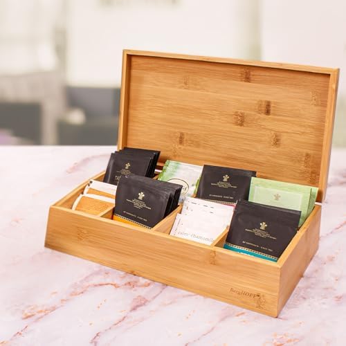 Berghoff 12" Natural Bamboo 8-Compartment Tea Storage & Organizer Box - Image 2