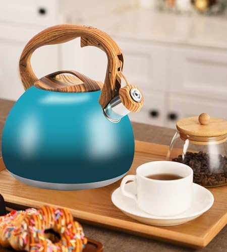 3.2Qt Stainless Steel Whistling Tea Kettle Stovetop, Dark Green - Image 5