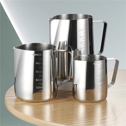 Milk Frothing Pitcher 350/600/900ml Milk Frothing Jug Stainless Steel Espresso Coffee Cup Sharp Mouth Barista Frother Pitcher Kitchen Cafe Accessories(600ml) - Image 4