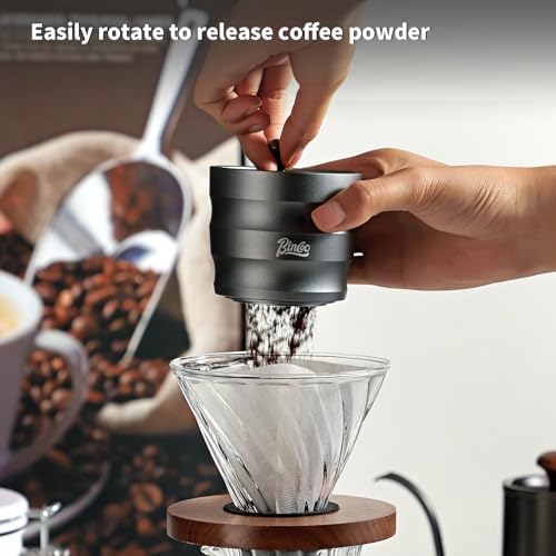 Bincoo Aluminum Alloy Dosing Rings Press for Coffee Powder-Espresso Powder Receiver Cup,Coffee Powder Receiver Container,Espresso Grounds Cup 51mm/53mm/58mm(Sliver) - Image 3