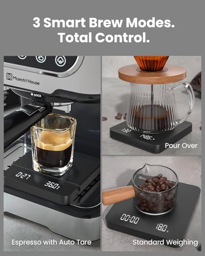 Maestri House S1 Air Ultra-Slim Espresso Coffee Scale with Timer, 0.1g - Image 2