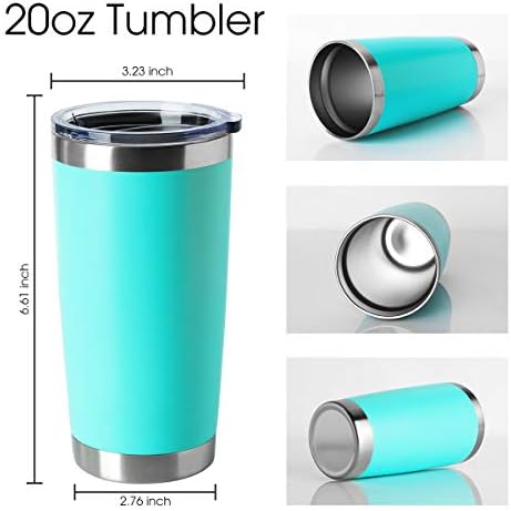 HASLE OUTFITTERS 20oz Tumblers Bulk Stainless Steel Cup with Lid Double Wall Vacuum Insulated Coffee Mug for Cold & Hot Drinks 8 Pack, Light Blue - Image 2