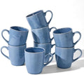 famiware Aurora Coffee Mugs, 14oz Mug Set of 8, Stoneware Cup with Handle by Famiware