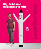 LookOurWay Air Dancers Wacky Waving Inflatable Tube Man Attachment - 7 Feet Tall Advertising Air Dancer Waving Man Inflatable Tube Guy - Blower Not Included - White - Image 3