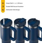 RTIC 30oz Road Trip Tumbler, Insulated, Ceramic Lined, Navy - Image 2