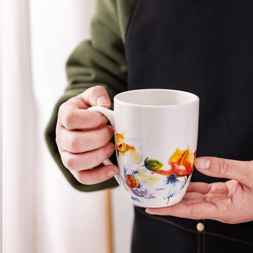 GBhome Floral Coffee Mugs Set of 6, 12 oz Ceramic Coffee Cups Set - Image 5