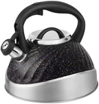 3L Stainless Steel Whistling Tea Kettle with Granite Coating – Speckled Stovetop Tea Pot with Capsuled Base Heat-Resistant Ergonomic Handle for All Stovetops - Image 3