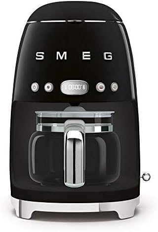 Smeg 50's Retro Style Aesthetic Drip Coffee Machine with 10 Cup Glass Carafe, Auto Start Feature, Keep Warm Plate, and Two Coffee Strength Settings (Black) by Unknown