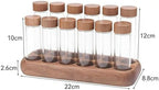 12 Pieces Coffee Bean Storage Tube Single Dose Glass Tube Airtight Wooden Holder Protection Suitable for Coffee Kitchen countertop, 6 Short and 6 Long - Image 3