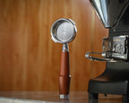 58mm Gaggia Espresso Accessories Kit –Rosewood Naked Portafilter, Auto-Level Espresso Press, Ground Distribution Tool, Wooden Barista Holder & Coffee Puck Knock Bin - Image 2