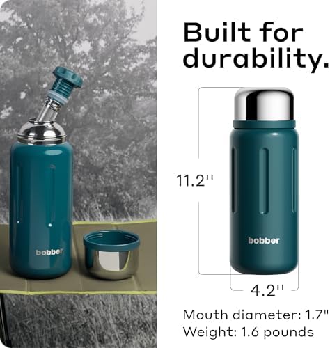 BOBBER 46 oz Stainless Steel Thermo Flask with Removable Tea Infuser – Keeps Hot 45 Hours, Cold 65 Hours – BPA-Free, Dishwasher Safe, Leak-Proof Vacuum Insulated Water Bottle (Deep Teal) - Image 6