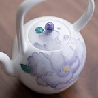 Tea Kettle Purple Peony Handle Teapot New Chinese Simple Teapot Exquisite Afternoon Teapot Single Pot Kung Fu Tea Set Tea Cup Ceramic Tea Infuser - Image 4