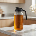 1 Set Cold Brew Coffee Maker Pitcher, 64 Oz Thick Glass Mason Jar - Image 4