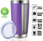 DOMICARE 20oz Stainless Steel Tumbler Bulk with Lid, Double Wall Vacuum Insulated Travel Mug, Powder Coated Coffee Cup, Powder Purple, 12 Pack - Image 2