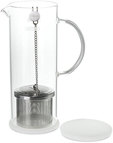 FORLIFE LUCENT Glass Iced Tea Jug with Capsule Infuser, 48-Ounce, Frost - Image 3