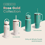 Hydro Flask 40 Oz Travel Tumbler with Handle, Lid and Straw - Insulated Stainless Steel in 40 Oz Thyme Green Rose Gold - Image 3