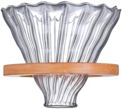 Genérico 1pcs Clear Manual Glass Coffee Dripper Reusable Cone Pour Over With Filter Home Maker by Unknown