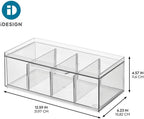 iDesign XL Tea Bag Organizer, Clear, 4-Pack - Image 4