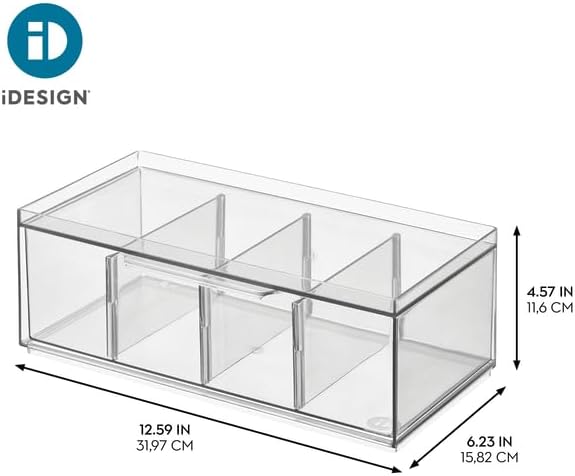 iDesign XL Tea Bag Organizer, Clear, 4-Pack - Image 4