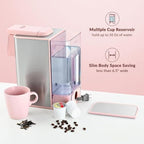 Mecity Pink Coffee Maker 3-in-1 Single Serve Coffee Machine, For Flat Bottom Coffee Capsule, Ground Coffee, 6 to 10 Ounce Cup, Removable 50 Oz Water Reservoir, 120V 1150W - Image 6