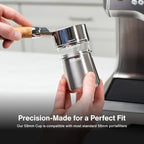 CREMA Coffee Products 58mm Dosing Cup | Compatible with any 58mm Portafilters | Durable 100% Stainless Steel | Built-In Grinder Tab for Easy Transfer | Sleek, Mess-Free Design | Black Finish - Image 2