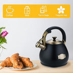Tea Kettle Stovetop Whistling Kettle Teapot, 3Quart Tea Pot Stainless Steel Teakettle for Stove Top with Heat Proof Ergonomic Handle - Image 6