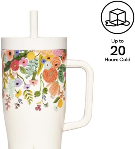 Corkcicle Cruiser Handle Tumbler, 22 oz, Rifle Paper Co. Garden Party - Image 6