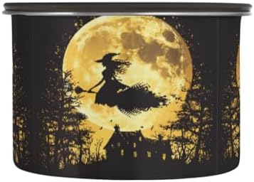 Stainless Steel Coffee Storage Containers with Airtight Lid, Halloween Witch Moon Forest 30oz Food Storage Container Kitchen Canister for Tea, Coffee Beans, Ground, Sugar Storage by Quteprint