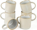 famiware Coffee Mug Set of 6, Star 12 oz Ceramic Mugs Cups Set with Handle by Famiware