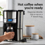 Hamilton Beach One Press Programmable Dispensing 12 Cup Coffee Maker with Internal Coffee Pot, Stays Warm and Fresh for Hours, 60 oz. Removable Reservoir, Black & Stainless Steel (47950) - Image 4