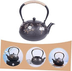 Iron Teapot Japanese Tetsubin Teapot Cast Iron Stovetop Kettle with Infuser Tea Pots for Loose Tea Glass Water Pitcher Vintage Teapot Stovetop Vintage Tea Pot Office Meta, - Image 3