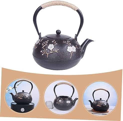 Iron Teapot Japanese Tetsubin Teapot Cast Iron Stovetop Kettle with Infuser Tea Pots for Loose Tea Glass Water Pitcher Vintage Teapot Stovetop Vintage Tea Pot Office Meta, - Image 3