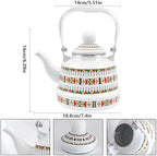 1.1L Arab style Vintage Tea Kettle,Enamel Teapot with Handle - Image 2