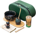Matcha Whisk Set, Zen Travel Tea Ceremony Kit with Cat Figurine, Bamboo Whisk, Bowl, Incense & Portable Bag - 9-Piece Portable Matcha Set for Mindful Gifting & On-The-Go Rituals (J) by Unknown