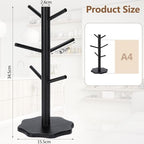 Coffee Cup Stand, Cup Holder, Standing Coffee Mug, Tree Cups, Shelf with Thicker Base, Cup Holder, Standing Coffee Mug, Pretzel Stand, Coffee Mug Rack (Black) - Image 7