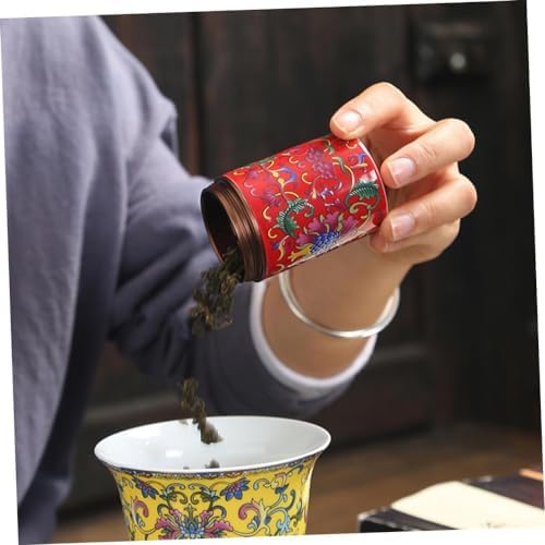 Enamel Tea Kitchen Salt airtight Loose Tea canisters airtight Tea tin Ceramic Tea Container jar Ceramic Tea Canister tins Tea Storage Cans Loose Leaf Cookie jar Metal Travel-Blue - Image 4