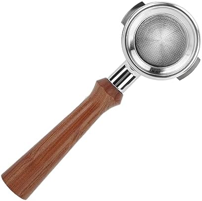 58mm Bottomless Coffee Portafilter, Single Layer Aluminum Alloy Portafilter Handle, Wooden Handle for Expobar Rocket Faema Wega EM19M2 Gemilai Casadio Ascaso Sanremo La Cimbali (F Rosewood) - Image 5