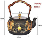 Stovetop Cast Iron Tea Kettle, Large Japanese Teapot Kettle Dragon with Handle for Wood Stove Induction Cooker and Gas Stove Stainless Steel Tea Kettle/15 - Image 3