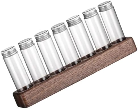 Coffee Bean Storage Rack with Four Glass Containers and Wooden Stand by NAMOARLY