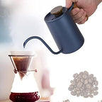 600ml Fashion Stainless Steel Handle, Drip Coffee Pot, Long Gooseneck Spout Kettle, Coffee Filter Fine Water Flows Coffee Pot (Blue) - Image 2