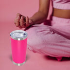 20oz Tumbler with Lid Stainless Steel Tumblers Insulated Mug Hot Pink 12P - Image 2