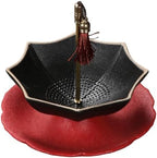 Porcelain Loose Leaf Tea Strainer with Rotating Umbrella Design (Black) by Unknown