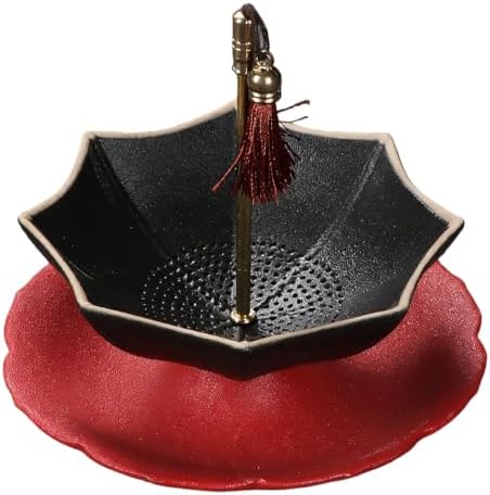 Porcelain Loose Leaf Tea Strainer with Rotating Umbrella Design (Black) by Unknown