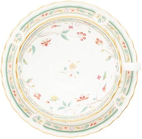 Noritake T58043A/4409 Tea Cup & Saucer, 6.1 fl oz (180 cc), Flower Chisel Bone China - Image 6