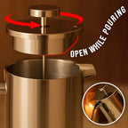 Red Ember Stainless Steel French Press 1L Cafetiere – Double Wall Insulated Coffee Maker, Unbreakable & Rust-Proof with 3-Layer Filter for Smooth, Rich Brew – Ideal for Home, Camping & Gifts - Image 6