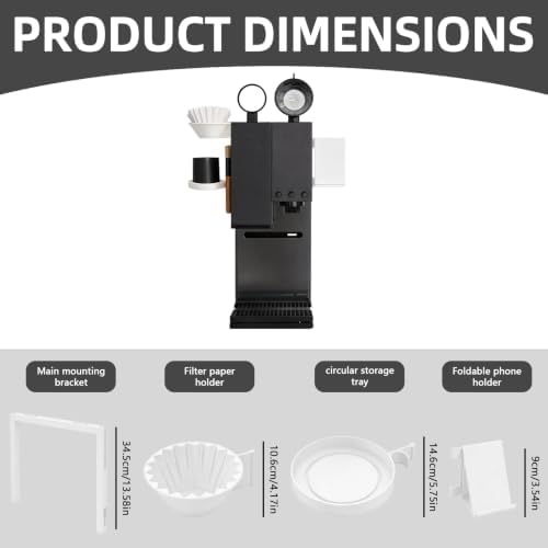 Coffee Organizer Compatible with xBloom Grinder, Modular Accessory Holder, Multi Function Mount Rack for Home Coffee Bar and Workstation Storage (White Right Hand) - Image 3